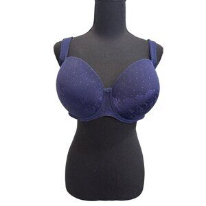 Soma Bra Size 38DDD Stunning Support Full Coverage Lined Molded Navy Underwire